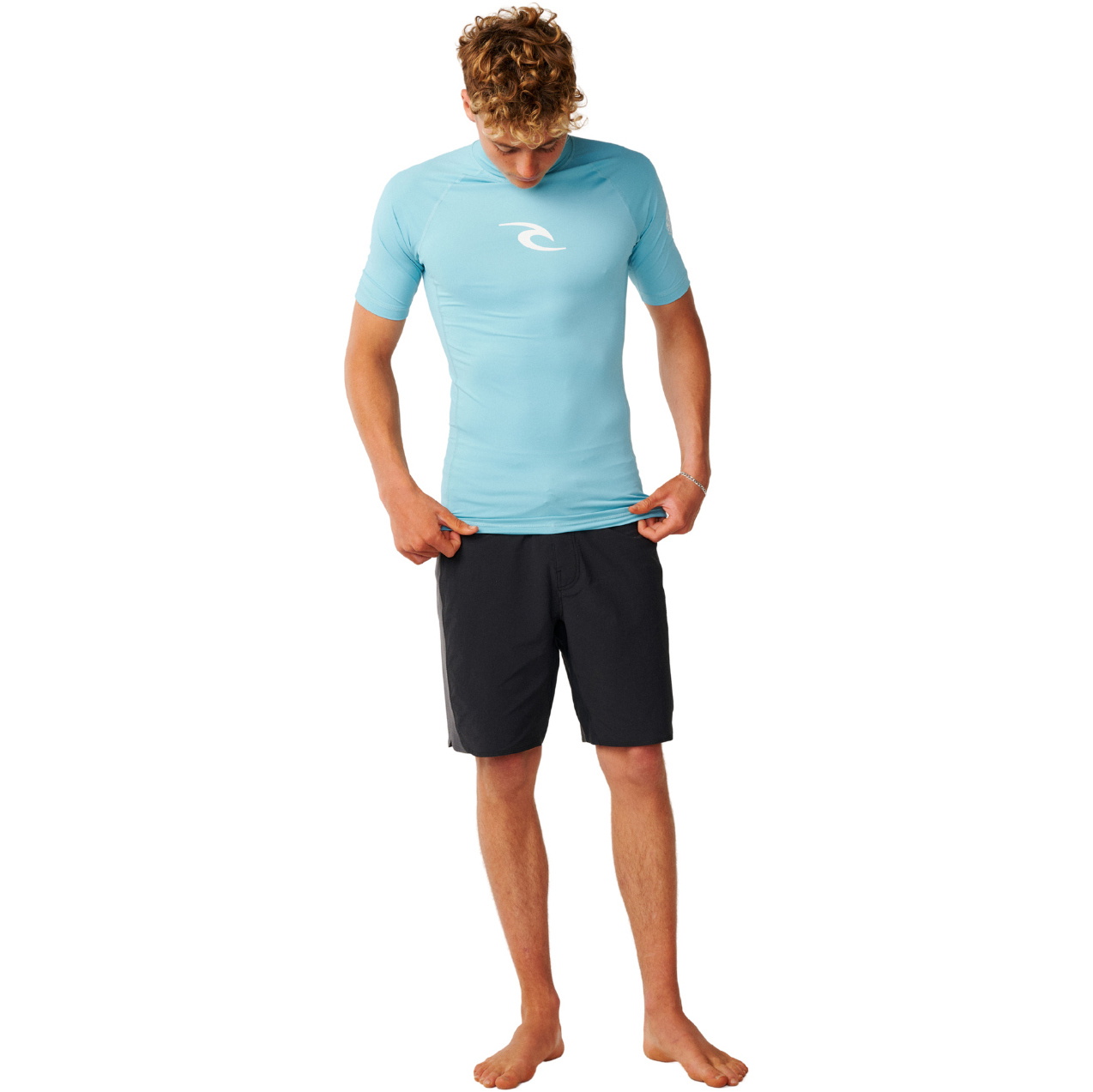 2026 Rip Curl Mens Waves UPF Perf Short Sleeve Rash Vest 198MRV - Wave Pool